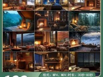 助眠视频虚拟房屋治愈系卧室客厅雨雪夜晚惬意放松视频网盘素材