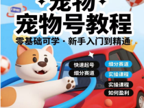 宠物自媒体教程小白入门到精通起号运营萌宠短视频课程